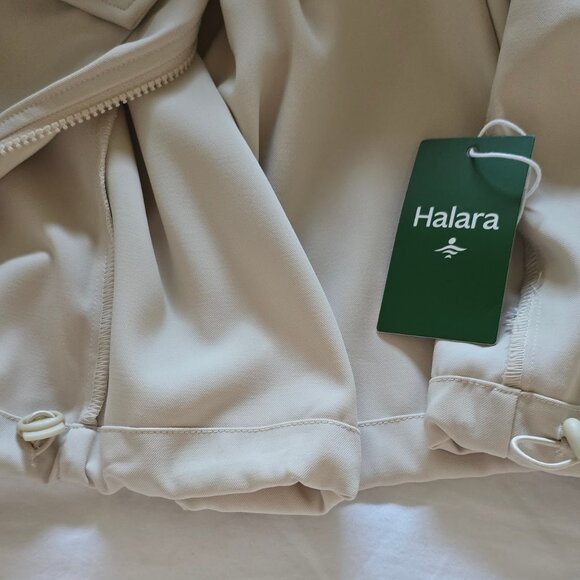 Halara Silky Lightweight Cream Colored Jacket with Roll Tab Long Sleeves NWT - Picture 15 of 16